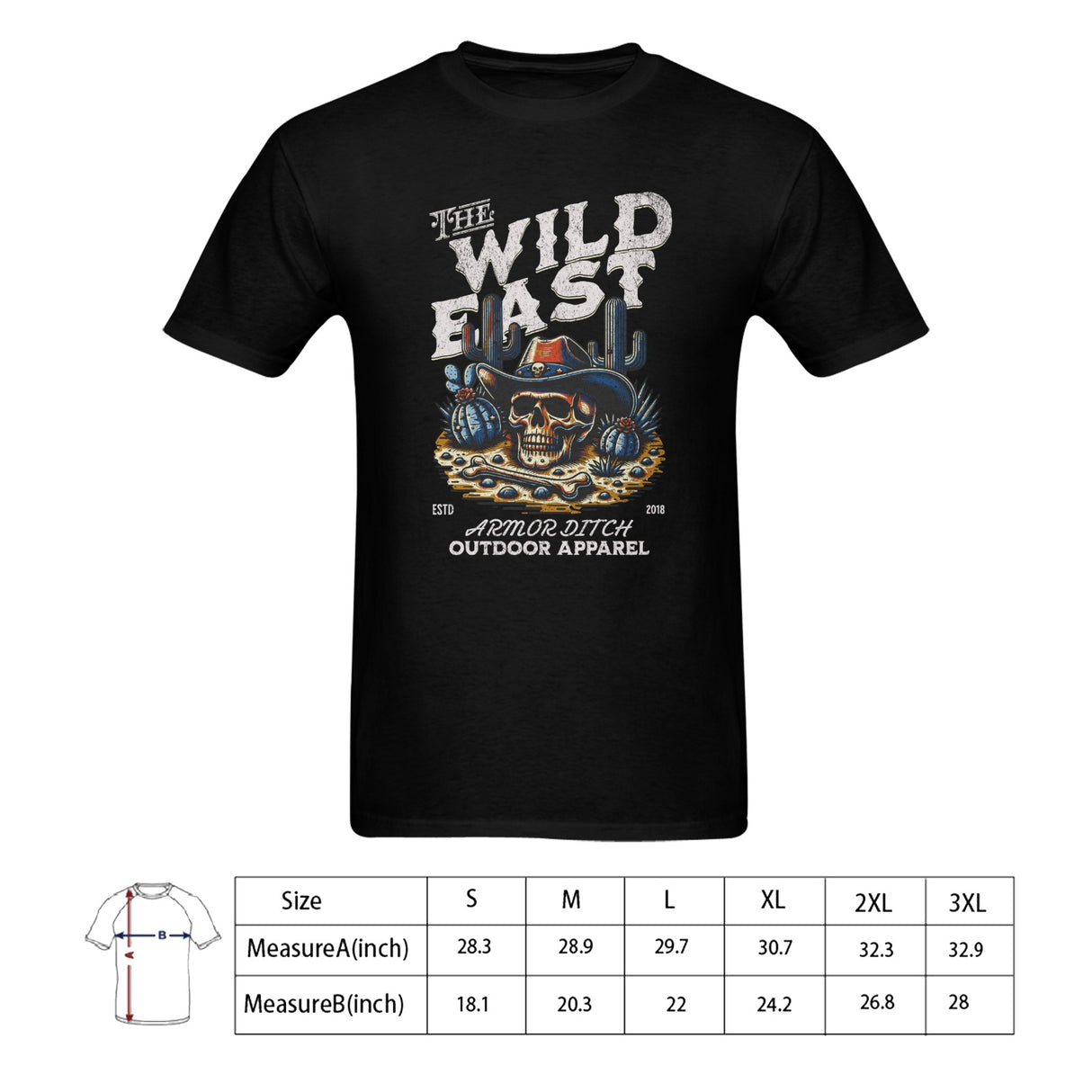 Armor Ditch Wild East T-shirt 100% Cotton